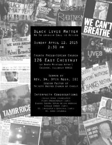 Black Lives Matter An Interfaith Call to Action   Sunday April 12, 2015