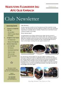 N ICKELTOWN F LOUNDERERS I NC A UTO C LUB K AMBALDA ISSUE 6  Club Newsletter
