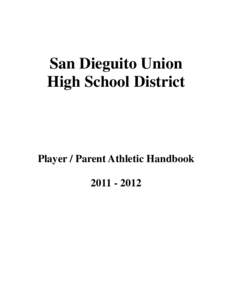 San Dieguito Union High School District Player / Parent Athletic Handbook[removed]