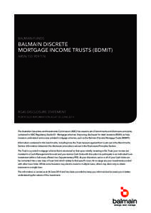 BALMAIN FUNDS  BALMAIN DISCRETE MORTGAGE INCOME TRUSTS (BDMIT) ARSN[removed]