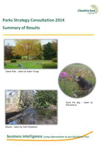 Parks Strategy Consultation 2014 Summary of Results Crewe Park – taken by Karen Tonge  Suzie the dog – taken by