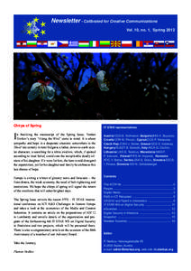 Newsletter - Calibrated for Creative Communications Vol. 10, no. 1, Spring 2012 Chirps of Spring  I