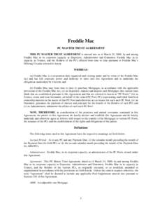 PC Master Trust Agreement, March[removed]Freddie Mac