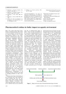 Organochlorides / Pharmacology / Diclofenac / Cetirizine / Norfloxacin / Levofloxacin / Pharmaceutical industry in India / Pharmaceutical industry / Environmental persistent pharmaceutical pollutant / Chemistry / Organic chemistry / Piperazines