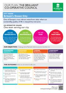 OUR PLAN THE BRILLIANT CO-OPERATIVE COUNCIL CITY VISION Britain’s Ocean City One of Europe’s most vibrant waterfront cities where an