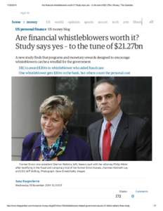 [removed]Are financial whistleblowers worth it? Study says yes – to the tune of $21.27bn | Money | The Guardian sign in