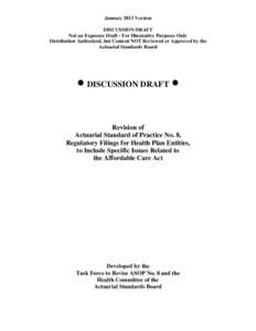 Microsoft Word - Discussion Draft of Regulatory Filings_ASOP No. 8 Revision - January 2013.doc