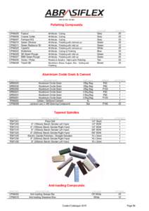 ABN[removed]Polishing Compounds PART NO.  DESCRIPTION