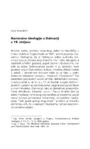 Josip Vrandečić  Nacionalne ideologije u Dalmaciji