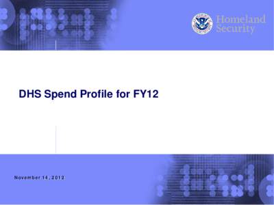 DHS Spend Profile for FY12  November 14, 2012 FY12 Spend By Component FPDS-NG reports ~$12.4B of spend in FY12