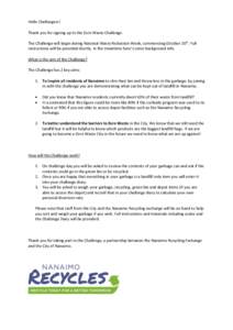 Waste collection / Industrial ecology / Waste reduction / Zero waste / Recycling / Green bin / Nanaimo / Waste management / Sustainability / Waste containers