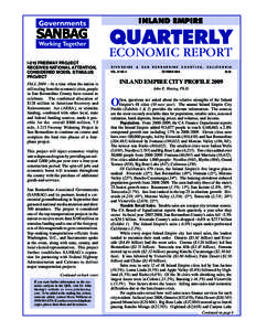 INLAND EMPIRE  QUARTERLY ECONOMIC REPORT  I-215 Freeway Project