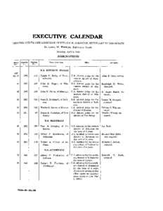 EXECUTIVE CALENDAR PREPARED UNDER THE DIRECTION OF FELTON M. JOHNSTON, SECRETARY OF THE SENATE BY LARRY M.