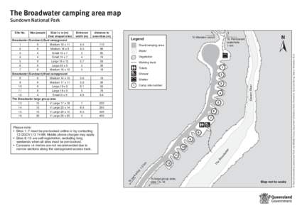 The Broadwater camping area map