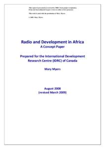 Radio and Development in Africa - A Concept Paper