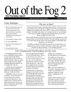 Out of the Fog 2 the Thursday report Saint John, New Brunswick, Canada  Friday Highlights