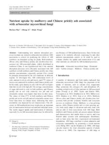 Acta Geochim):120–129 DOIs11631ORIGINAL ARTICLE  Nutrient uptake by mulberry and Chinese prickly ash associated