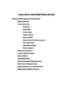 Maryland FY 2006 State Budget Volume 2 - Public Safety and Correctional Services