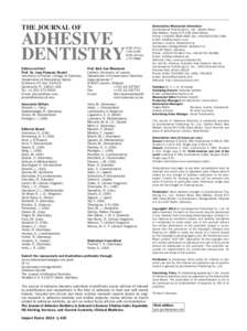 THE JOURNAL OF  ADHESIVE DENTISTRY  ISSN (Print):