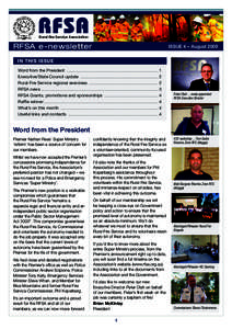 Rural Fire Service Association  RFSA e-newsletter Issue 4 – August 2009