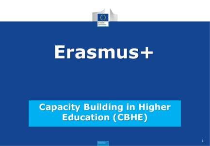Erasmus+ Capacity Building in Higher Education (CBHE) 1  What information will you have at the end of