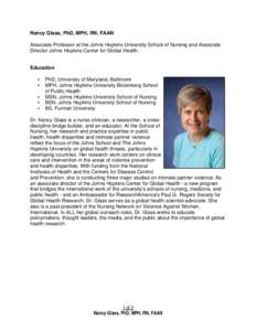 Violence against women / Johns Hopkins Hospital / Johns Hopkins Medical Institutions / Crime / Violence / Domestic violence / Johns Hopkins Bloomberg School of Public Health / IPV / Public health / Health / Gender-based violence / Feminism