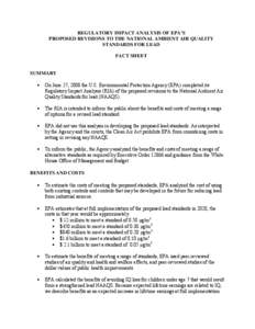 Microsoft Word - REGULATORY IMPACT ANALYSIS Fact Sheet lead prop[removed]doc