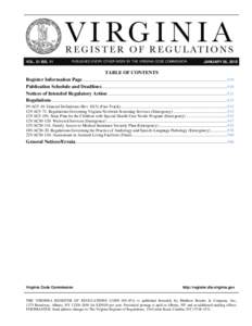 VOL. 31 ISS. 11 VOL PUBLISHED EVERY OTHER WEEK BY THE VIRGINIA CODE COMMISSION  JANUARY 26, 2015