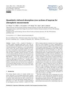 Atmos. Meas. Tech., 7, 3839–3847, 2014 www.atmos-meas-tech.netdoi:amt © Author(sCC Attribution 3.0 License.  Quantitative infrared absorption cross sections of isoprene for