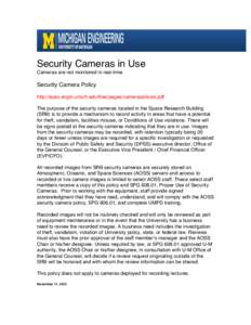 Revised AOSS Security Camera Policy
