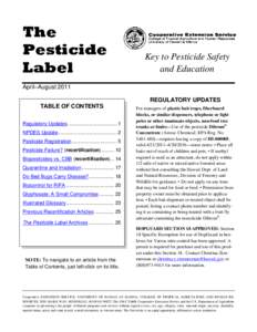 The Pesticide Label Key to Pesticide Safety and Education