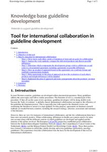 Tool for international collaboration in guideline development