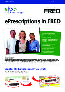 www.eRx.com.au ePrescriptions in FRED To configure eRx in FRED