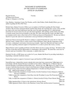 July 27, [removed]Board of Supervisors Minutes