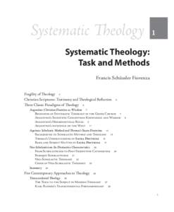 Systematic Theology  1 Systematic Theology: Task and Methods