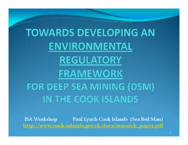 Microsoft PowerPoint - 19_Paul_Lynch_2nd DSM Workshop Fiji, Cook Islands PPT1