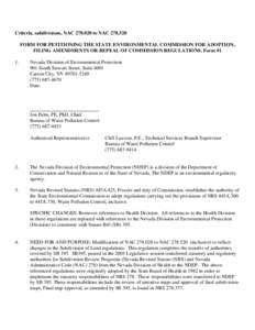 Government of Nevada / Nevada Revised Statutes / Law / Nevada / Regulation / United States Environmental Protection Agency / Regulatory agency / Administrative law / Government / Public administration