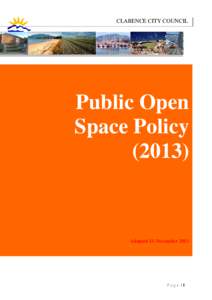CLARENCE CITY COUNCIL  Public Open Space Policy (2013)