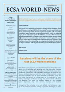 Issue 9 May[removed]ECSA WORLD-NEWS Editor: Enrique Banús Writing and Design: