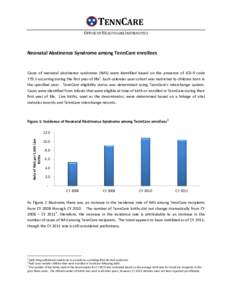 TENNCARE OFFICE OF HEALTHCARE INFORMATICS Neonatal Abstinence Syndrome among TennCare enrollees  Cases of neonatal abstinence syndrome (NAS) were identified based on the presence of ICD-9 code