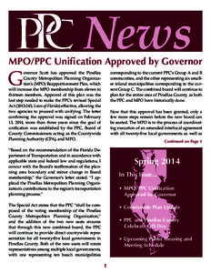 News  MPO/PPC Unification Approved by Governor G