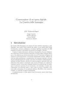 Conservazione di un’opera digitale: La Casetta delle Immagini CSC Technical Report Sergio Canazza Federica Bressan