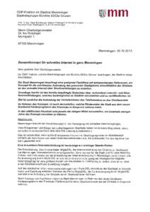 Iii  ÖDP-Fraktion im Stadtrat Memmingen Stadtratsgruppe Bündnis 90/Die Grünen Prof. Dr-Ing. Dieter Buchberger, Unterer Prielweg 4, 87700 Memmingen Bernhard Thrul, Waiblingerstr. 8, 87700 Mem mingen