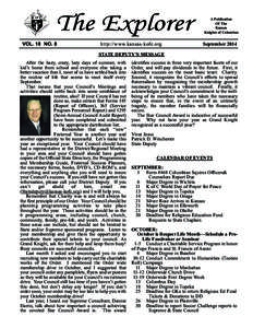 The Explorer VOL. 18 NO. 8 http://www.kansas-kofc.org  A Publication