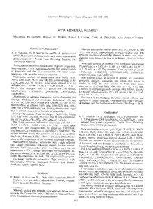 American Mineralogist, Volume 67, pages[removed], 19E2  NEW MINERAL NAMES*