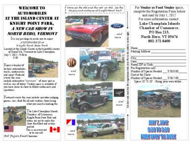 A new Car show in North Hero, Vermont … and more