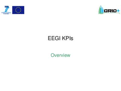 EEGI KPIs Overview Why EEGI KPIs? Monitor: Project results  EEGI Roadmap objectives