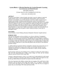 Cognitive science / Operations research / Child development / Surface computing / Tangible user interface / System / Jean Piaget / Seymour Papert / Simulation / Science / Computing / Systems theory