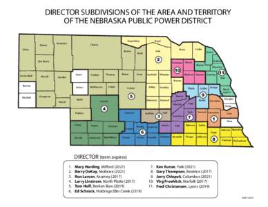 DIRECTOR SUBDIVISIONS OF THE AREA AND TERRITORY OF THE NEBRASKA PUBLIC POWER DISTRICT Dawes Keya Paha