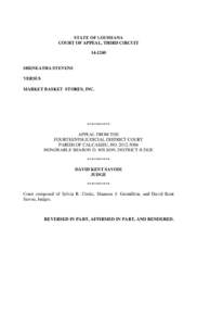 STATE OF LOUISIANA COURT OF APPEAL, THIRD CIRCUITSHENEATHA STEVENS VERSUS